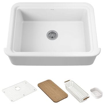 Kohler Audrine by Studio McGee 32.5" Undermount Single-Bowl Workstation Kitchen Sink in White, , large