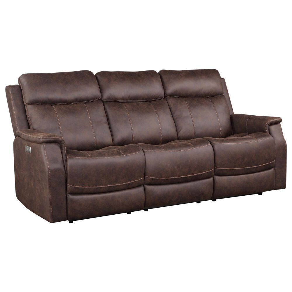 Steve Silver Valencia Power/Power Recliner Sofa in Walnut, , large