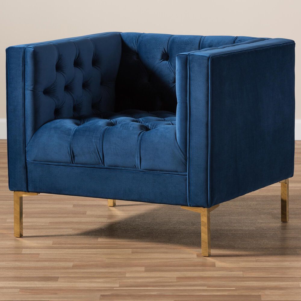 Baxton Studio Zanetta Lounge Chair in Navy, , large