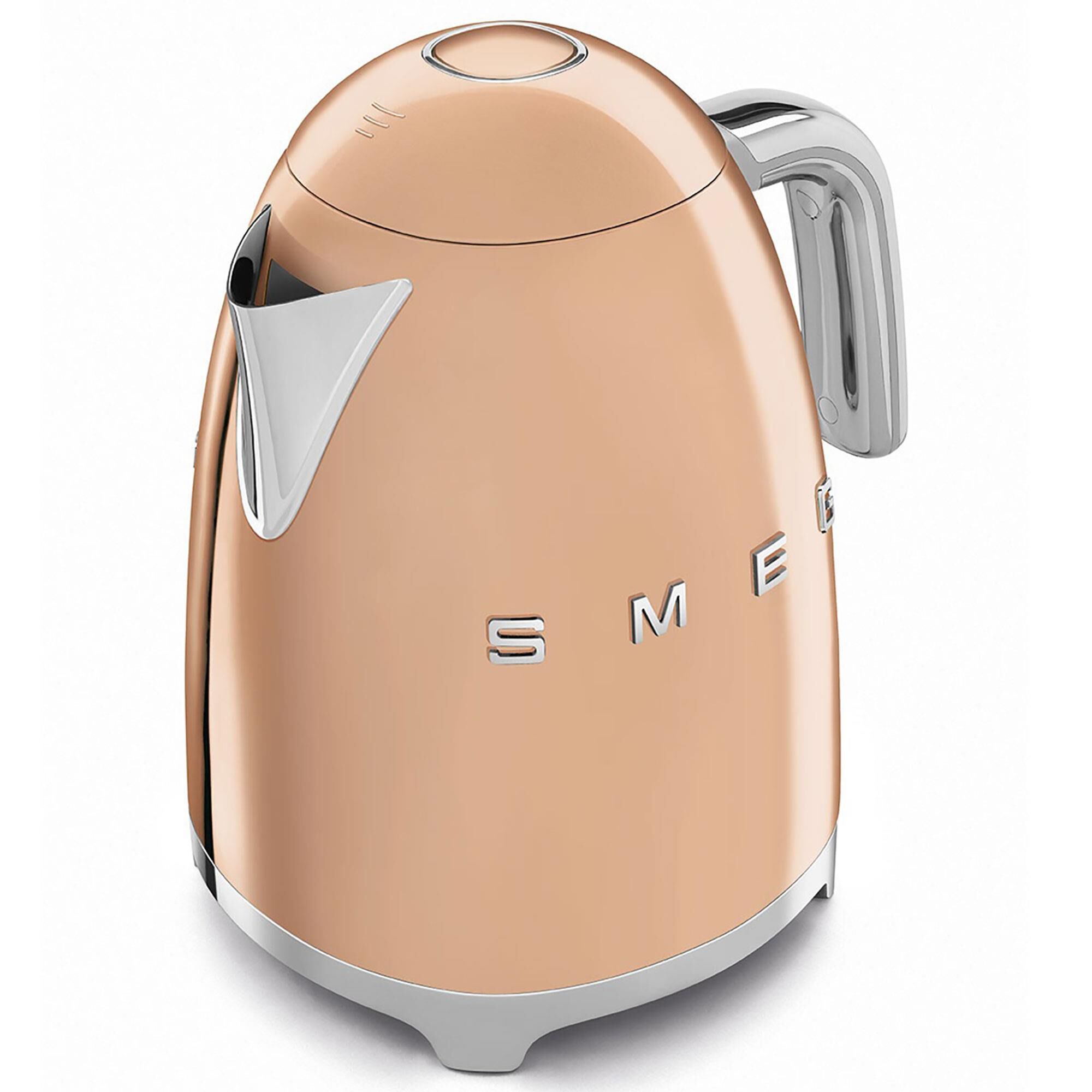 Smeg 7 Cup Stainless Steel Retro Style Electric Kettle in Rose Gold NFM