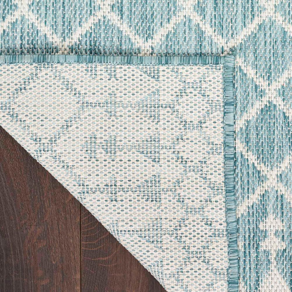 Nourison Positano Southwestern Aqua 9&#39; x 12&#39; Indoor/Outdoor Area Rug, , large