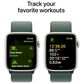 Apple Watch SE GPS + Cellular 44mm Starlight Aluminum Case with Lake Green Sport Loop, , large