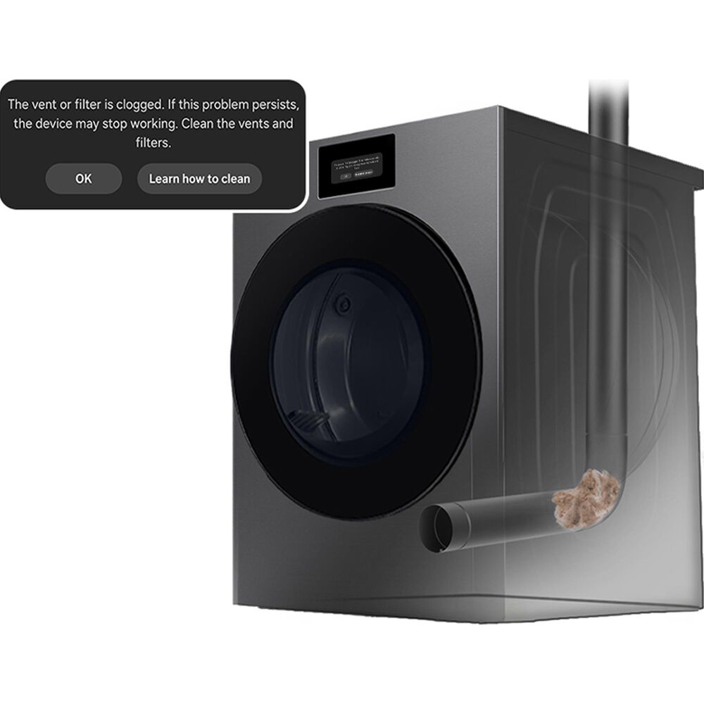 SAMSUNG Bespoke 5.3 Cu. Ft. Front Load Washer and 7.6 Cu. Ft. Front Load Gas Dryer in Dark Steel, , large