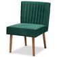 Baxton Studio Alvis Side Chair with Green Velvet Cushion in Walnut Brown, , large