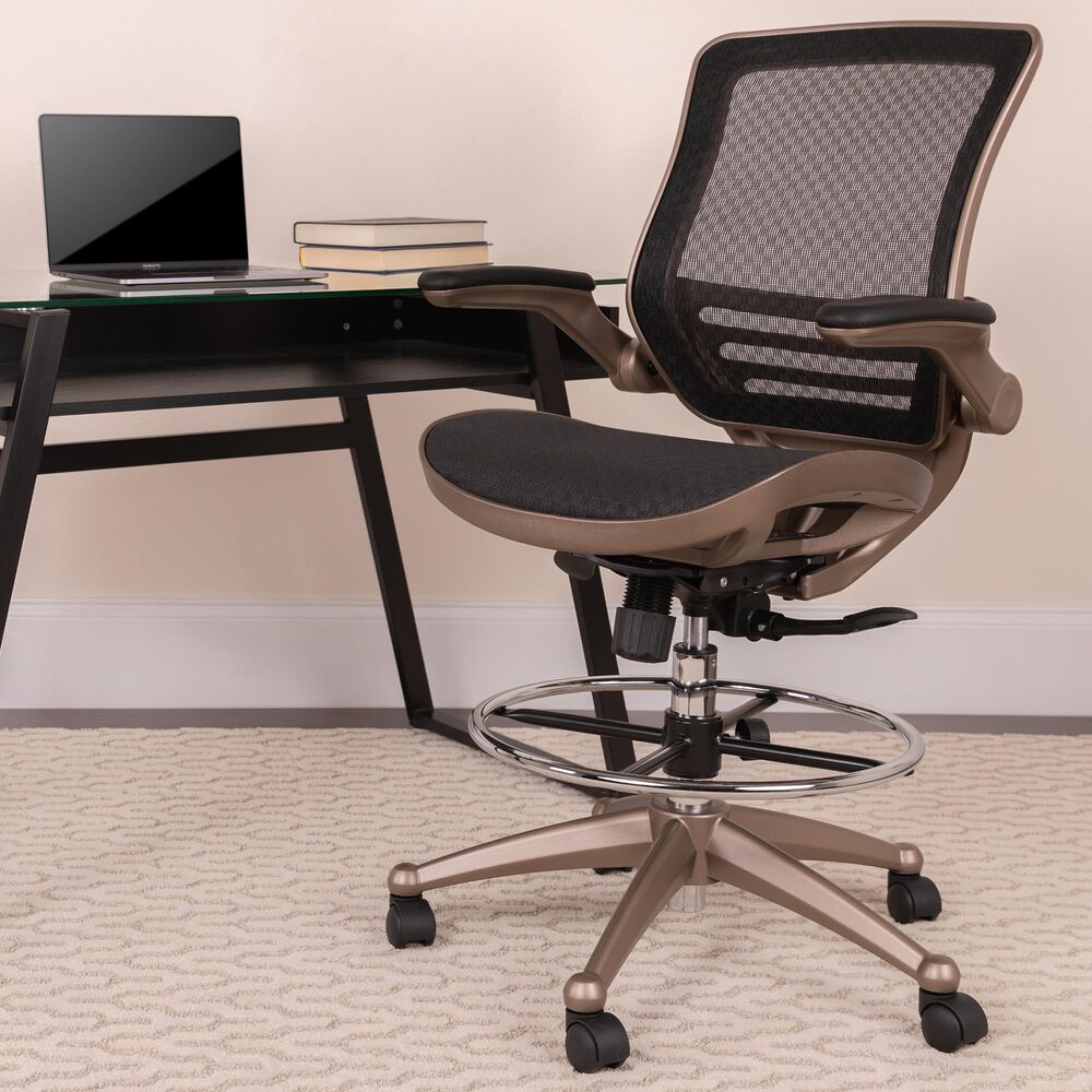 Flash Furniture Drafting Chair in Black, , large