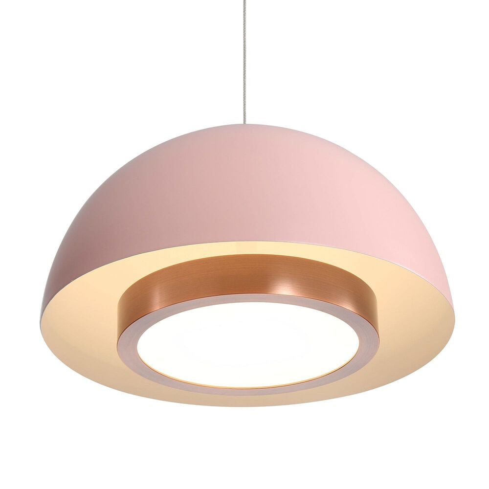 Golden Lighting Solsken 12" 1-Light Pendant in Dusty Rose, , large