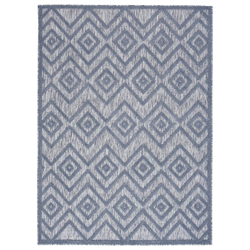 Nourison Versatile 8" x 10" Denim Blue Indoor/Outdoor Area Rug, , large