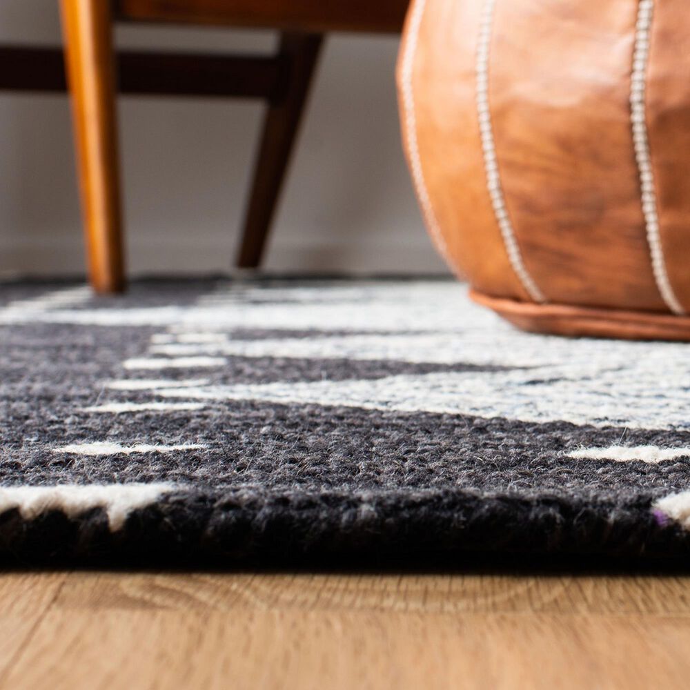 Safavieh Micro-Loop MLP171H 2&#39;3&quot; x 7&#39; Charcoal and Ivory Runner, , large