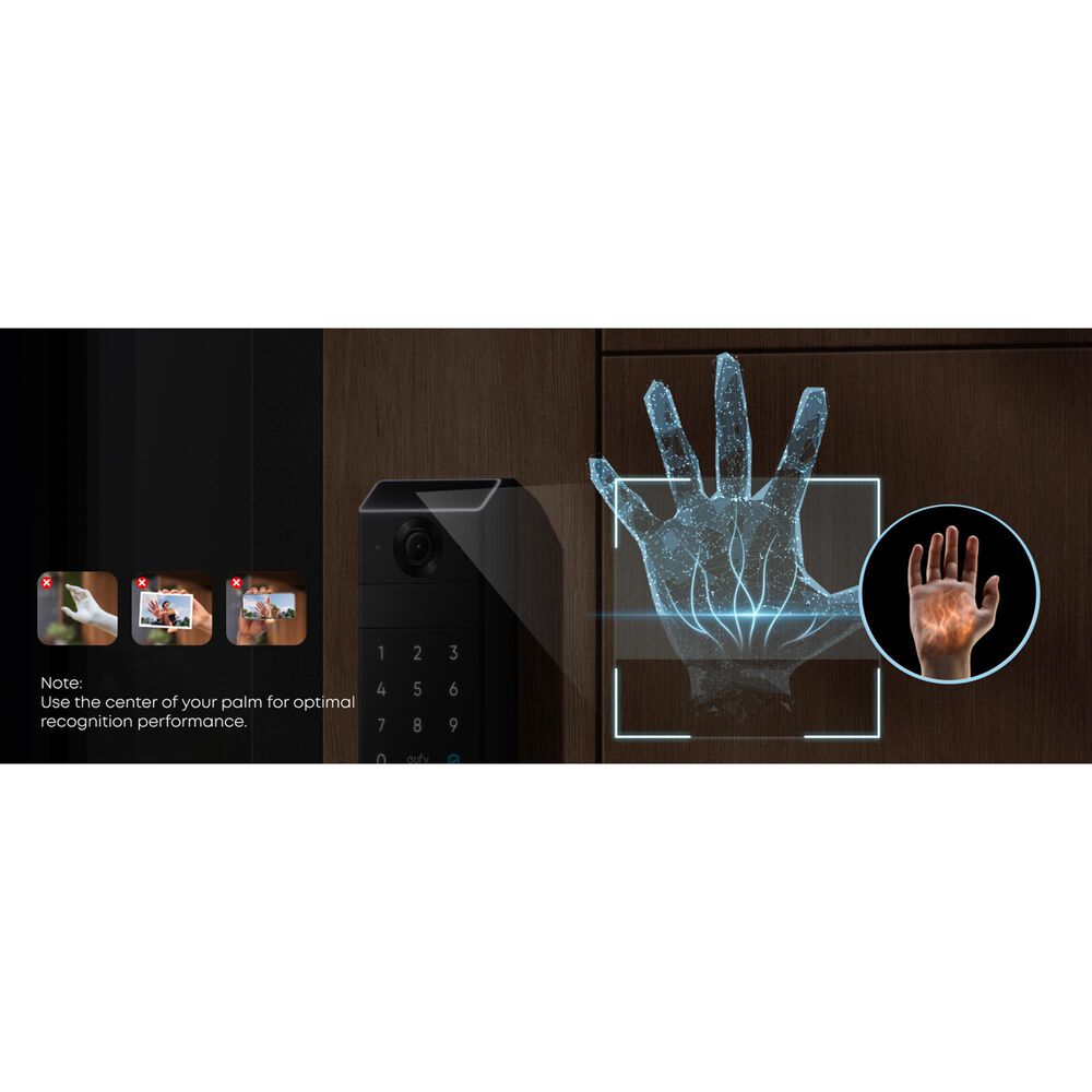 eufy FamiLock S3 Max Video Doorbell and Palm Scanner in Black, , large