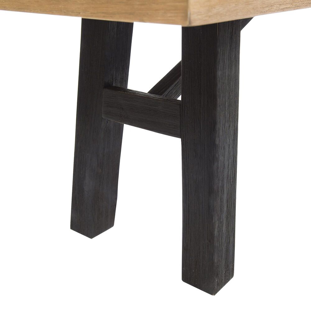 Hearth and Haven Patio Bench with Slat Panel Design in Grey and Natural, , large