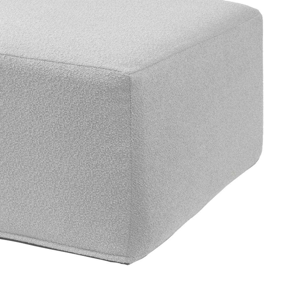 Jaxx Fairlie Boucle Fabric Ottoman in Silver, , large