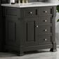 James Martin Vanities Brookfield 36" Single Bathroom Vanity in Black Onyx with 3 cm Eternal Jasmine Pearl Quartz Top and Rectangular Sink, , large