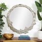 Maple and Jade 35" Round Metal Abstract Wall Mirror in Silver, , large