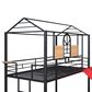 Hearth and Haven Twin over Twin House Bunk Bed with Built-in Slide in Black and Red, , large