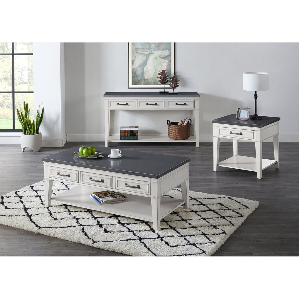 Martin Svensson Home Del Mar End Table in Antique White/Grey, , large