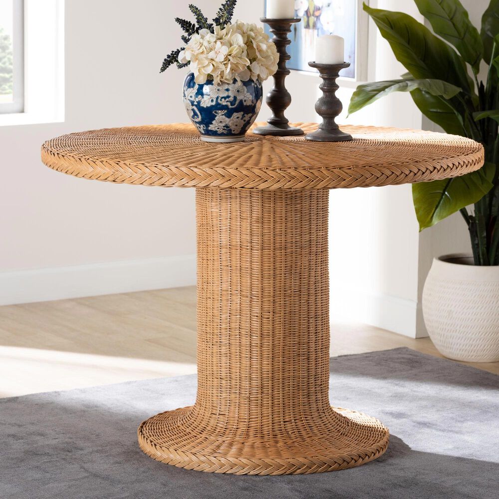 Baxton Studio Farrow Dining Table in Light Honey - Table Only, , large