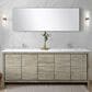 Lexora Home Lafarre 80" Double Bathroom Vanity in Rustic Acacia with 2 cm White Cultured Marble Top and Rectangular Sinks, , large