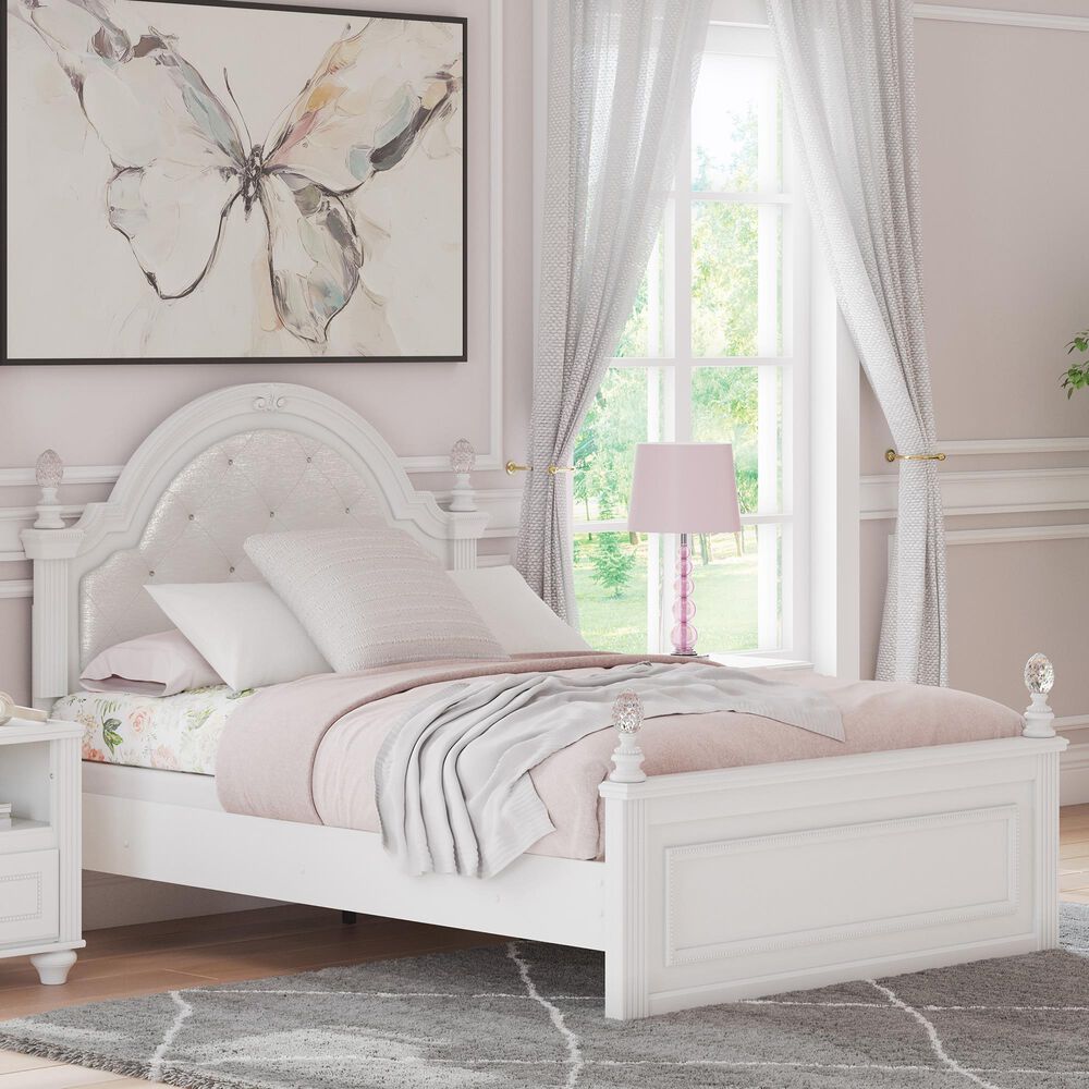 Ashley Kozlani Full Upholstered Panel Bed in Matte White, , large