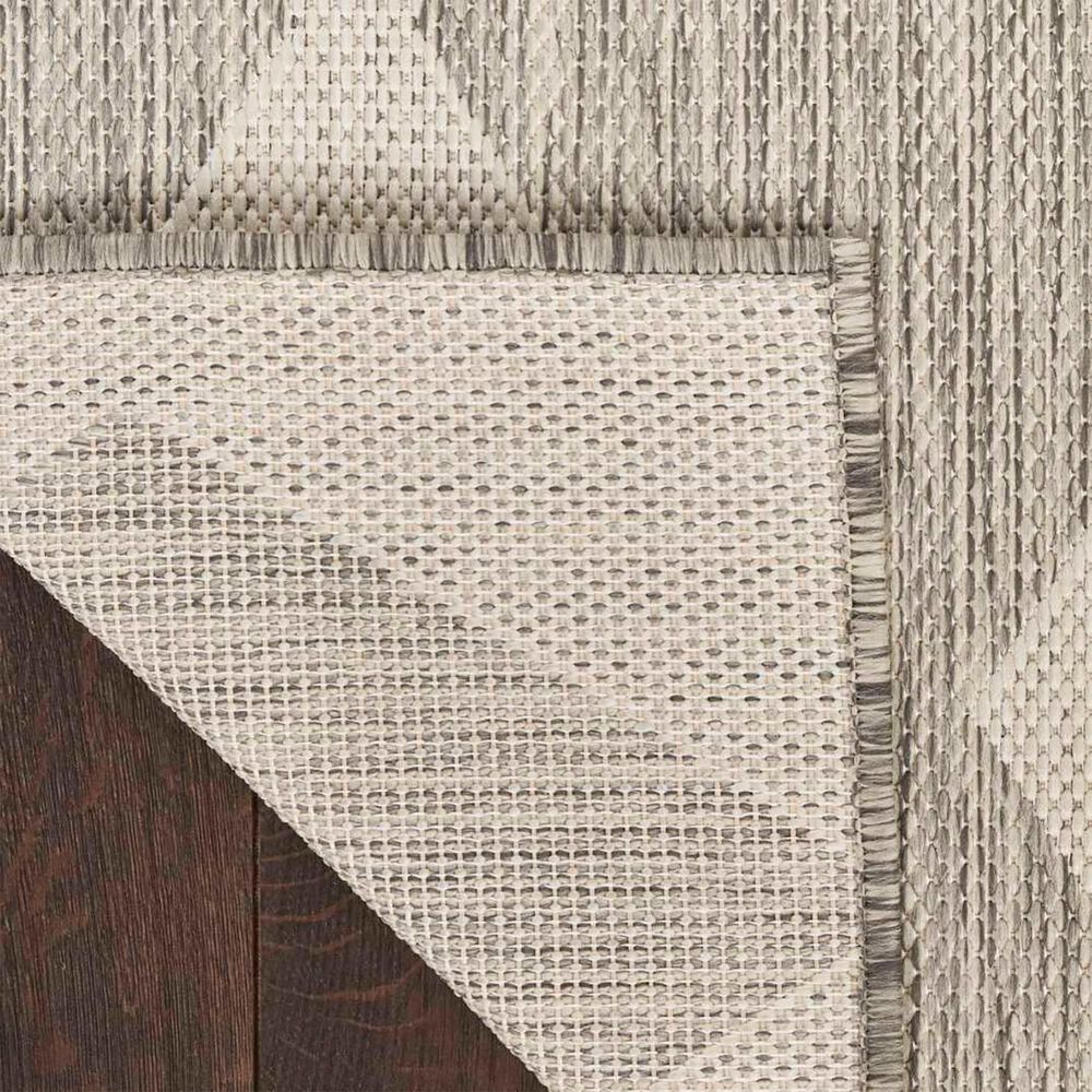 Nourison Positano Geometric Light Grey 5&#39; x 7&#39; Indoor/Outdoor Area Rug, , large
