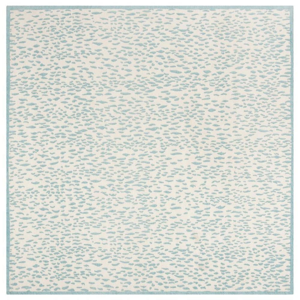 Safavieh Marbella 6" Square Turquoise and Ivory Area Rug, , large