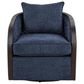 LumiSource Gemma Swivel Accent Chair in Blue Indigo, , large