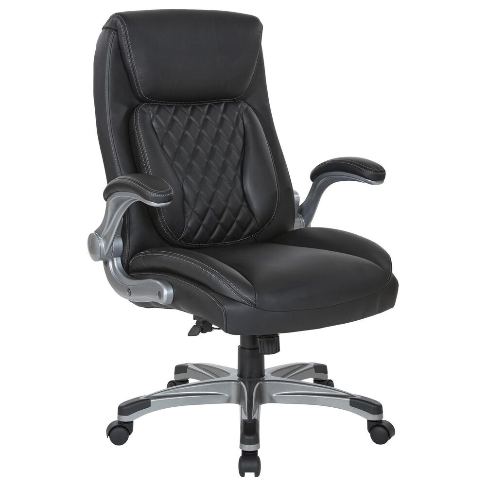 Valor Living Executive Chair with Black Upholstery in Titanium, , large