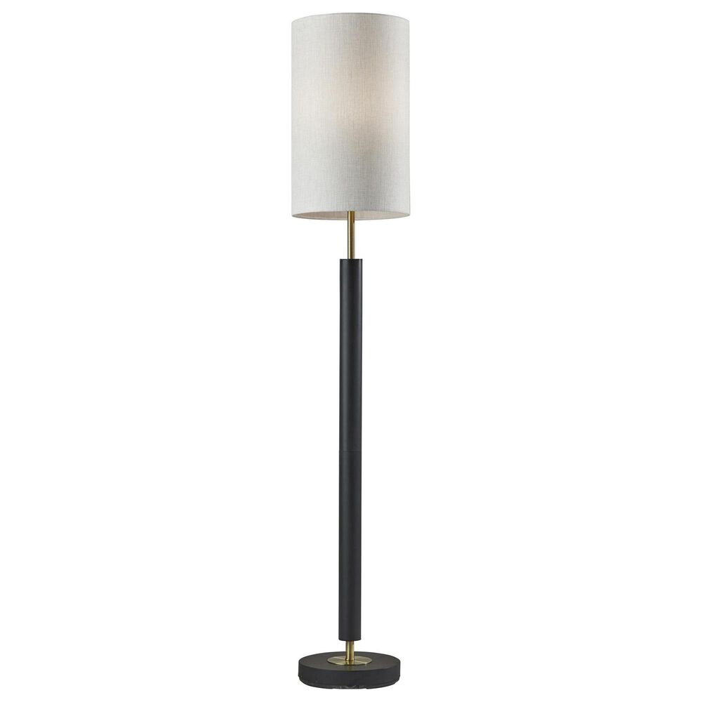 Adesso Hollywood Floor Lamp in Black and Antique Brass, , large