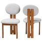 Baxton Studio Kacela Side Chair with Light Grey Cushion in Walnut Brown (Set of 2), , large