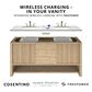James Martin Vanities Brookfield 60" Single Bathroom Vanity in Pecan with 3 cm Eternal Jasmine Pearl Quartz Top, Rectangle Sink and FreePower Wireless Charger, , large