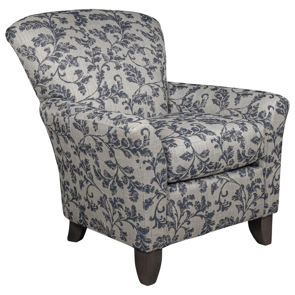 Smith Brothers Arm Chair with Mocha Leg in Blue, , large