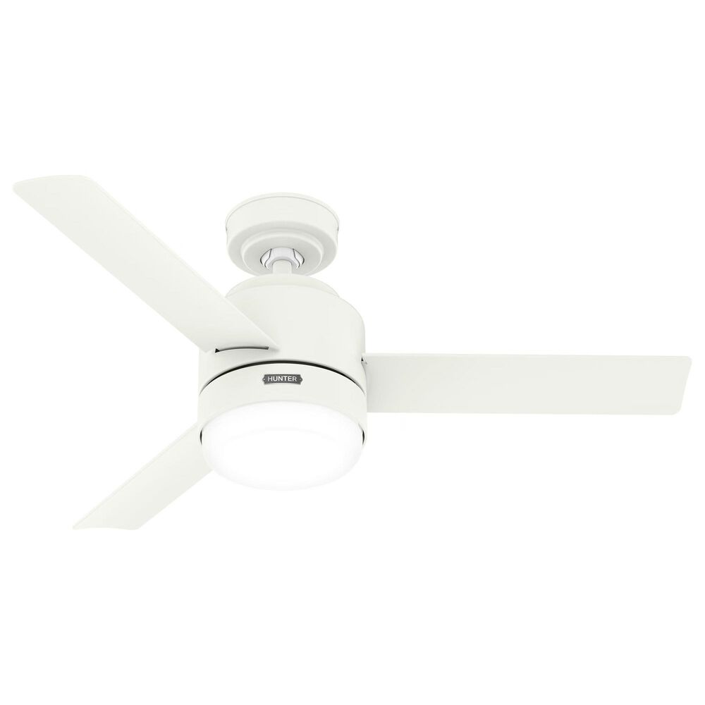 Hunter Gilmour 44" Outdoor Ceiling Fan with LED Lights in Matte White, , large
