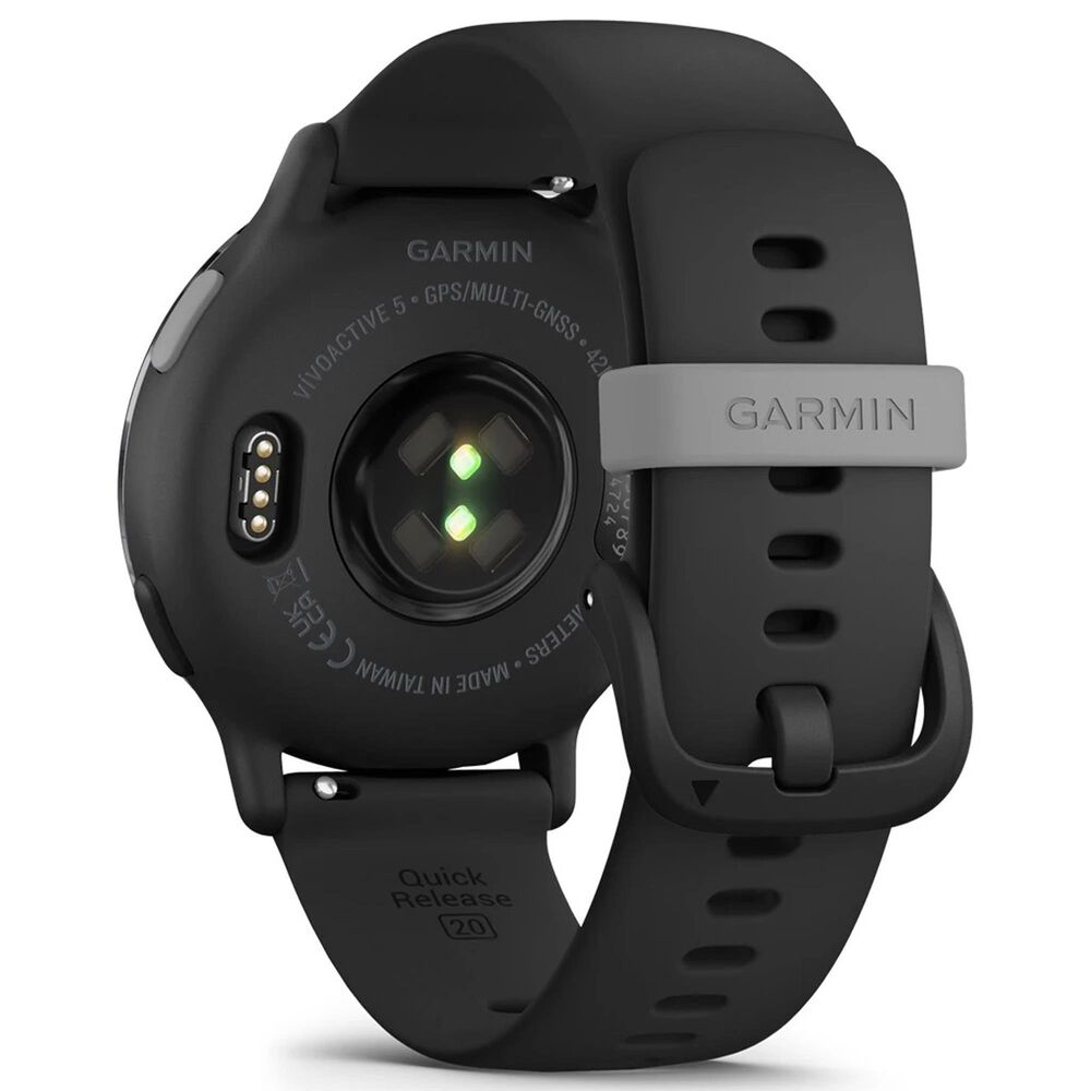 Garmin Vivoactive 5 Smartwatch 30.4mm Slate Aluminum Bezel Black Case with Silicone Band, , large