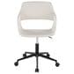 Lumisource Margarite Task Chair with White Faux Leather Cushion in Black, , large