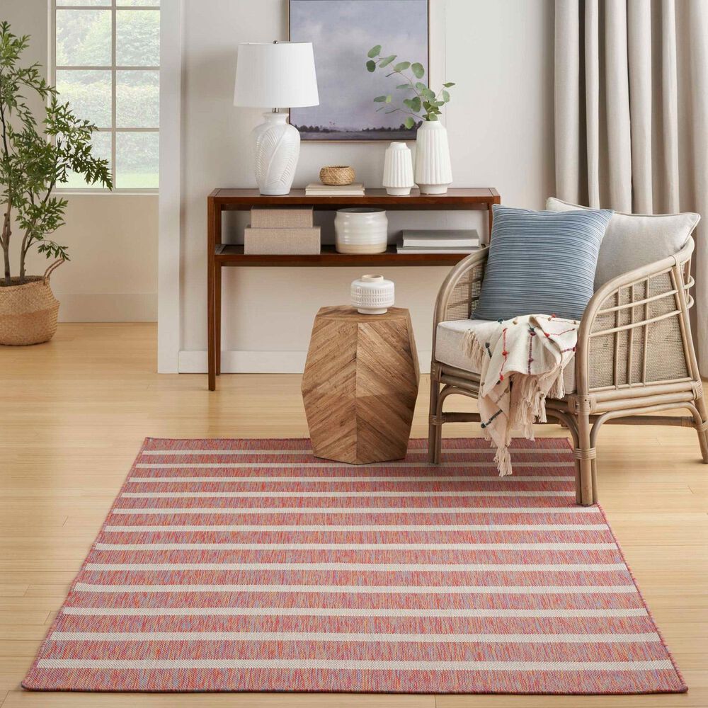 Nourison Positano POS03 Rainbow and Ivory 8&#39; x 10&#39; Indoor/Outdoor Area Rug, , large