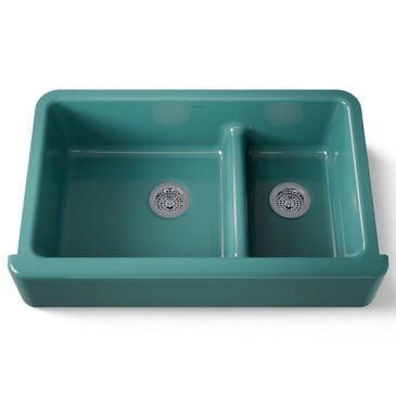 Kohler Whitehaven 35.5" Undermount Double-Bowl Kitchen Sink in Teal, , large