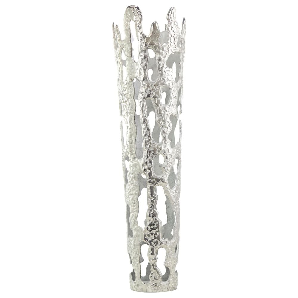Maple and Jade 9" Abstract Drip Decorative Vase with Melting Designed Body in Silver, , large