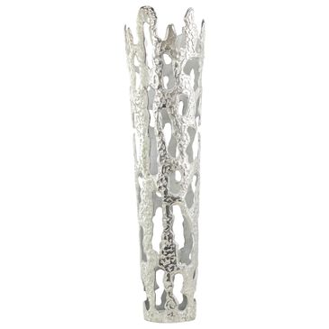 Maple and Jade 9" Abstract Drip Decorative Vase with Melting Designed Body in Silver, , large