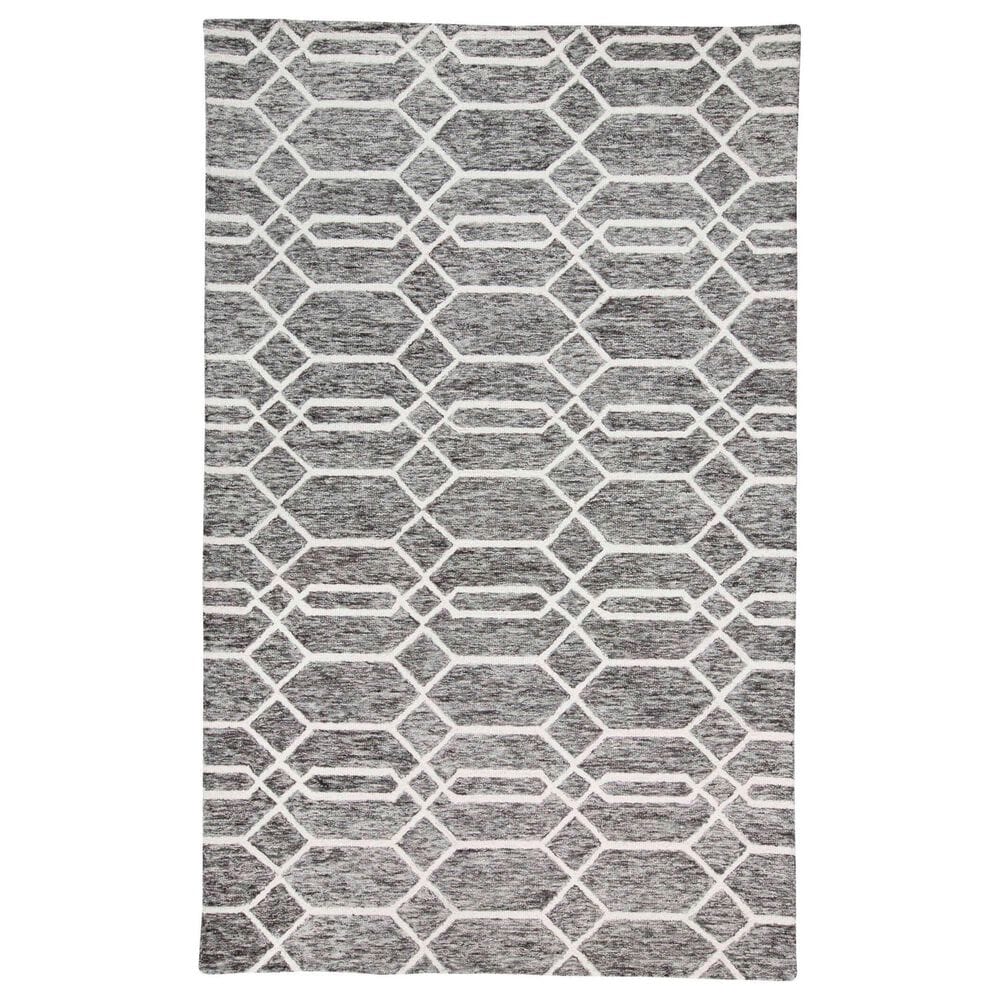 Feizy Belfort 5" x 8" Charcoal and Ivory Area Rug, , large