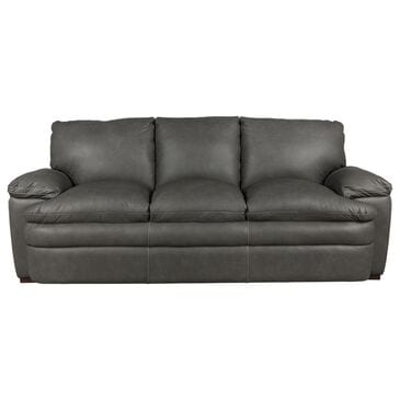 Superb Leather Leather Stationary Sofa in Oslo Dark Grey, , large