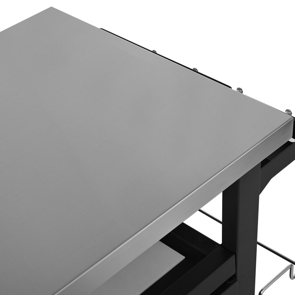 HOMLUX 39.5" Outdoor Kitchen Island in Black and Stainless Steel, , large
