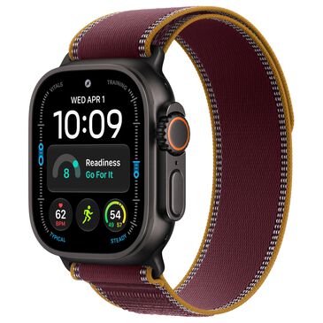 Apple Watch Ultra 4 (GPS + Cellular) 49mm Black Titanium Case with Burgundy Trail Loop - S/M (Pre-Order), , large