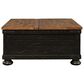 Ashley Valebeck Square Lift Top Coffee Table in Black and Brown, , large
