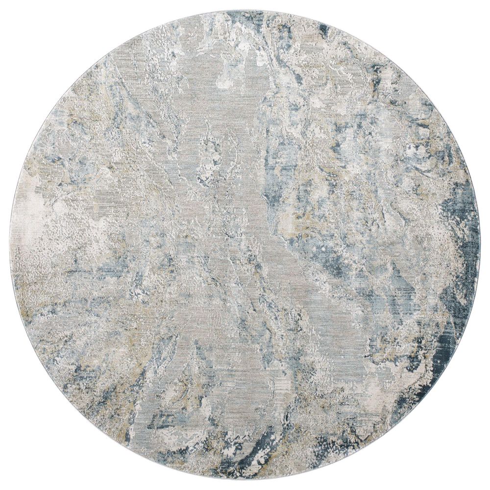 Surya Brunswick Dusty Sage, Taupe, Light Gray, White, Pale Blue, Olive, Teal, Light Sage and Navy 7"10" Round Area Rug, , large