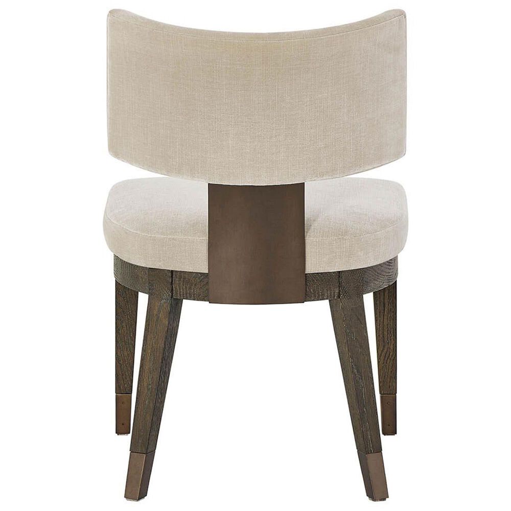 Furniture Worldwide Montclair Dining Side Chair in Medium Brown and Smoked Gold, , large