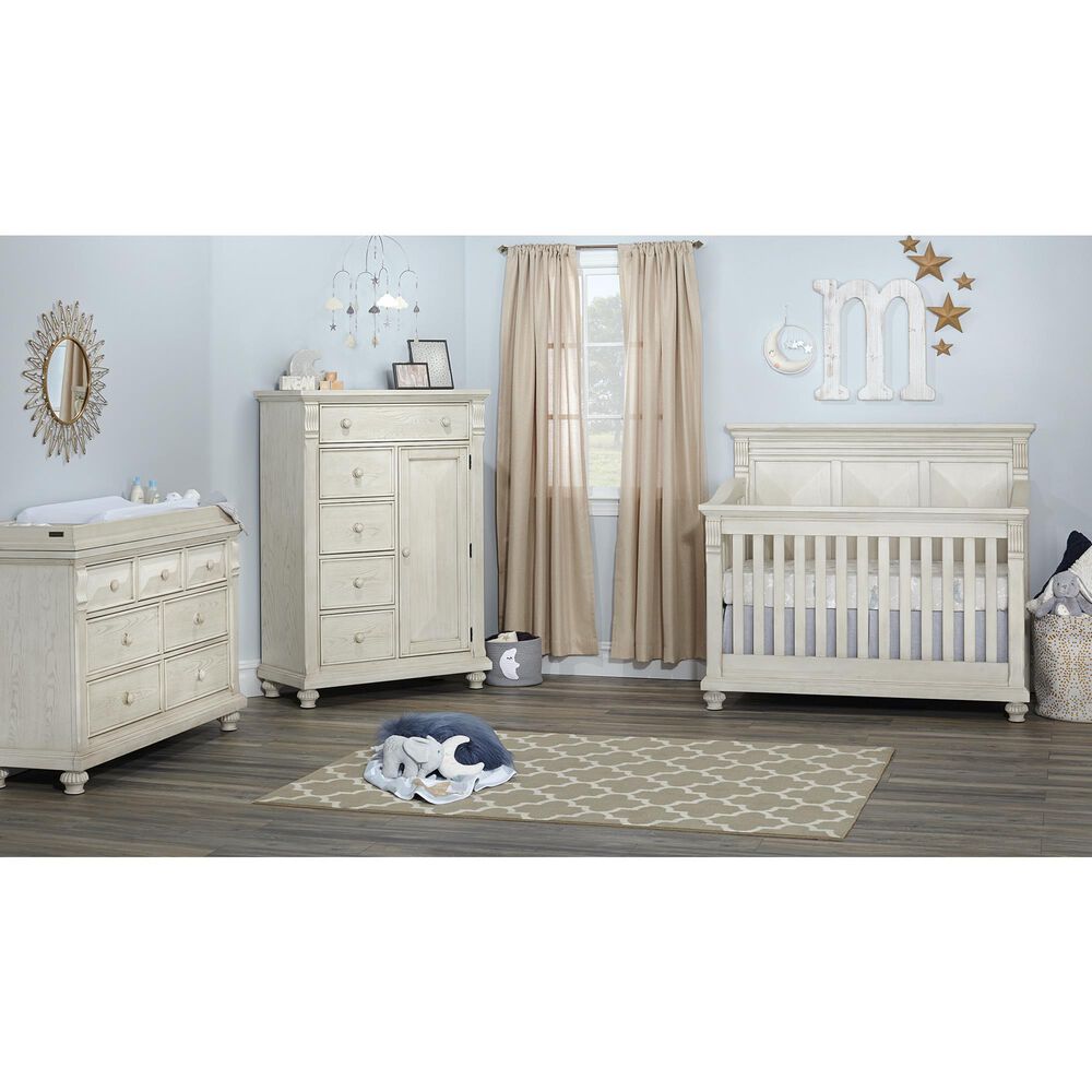 Kingsley Baby Sedona 4-In-1 Lifetime Convertible Crib in Vintage Ivory, , large