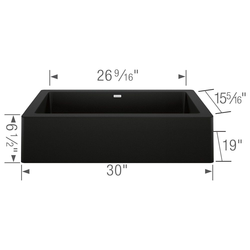 Blanco Vintera 30&quot; Super Single Apron Farmhouse Sink in Coal Black, , large