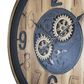 Yosemite Home Decor Carved Gear Wall Clock in Gold and Black, , large