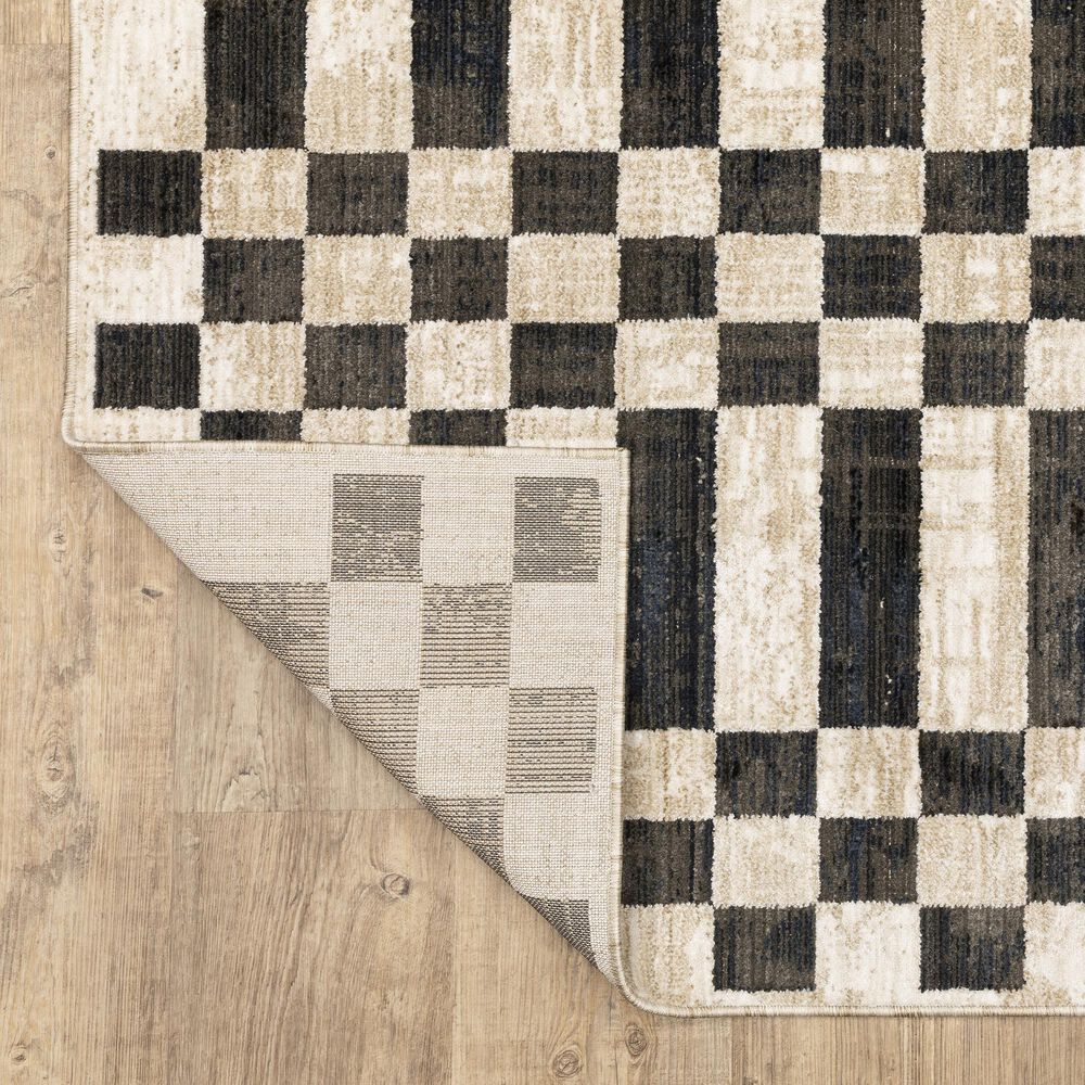 ROW by Oriental Weavers Hunter HNT10 Beige and Black 5'3" x 7'6" Area Rug, , large