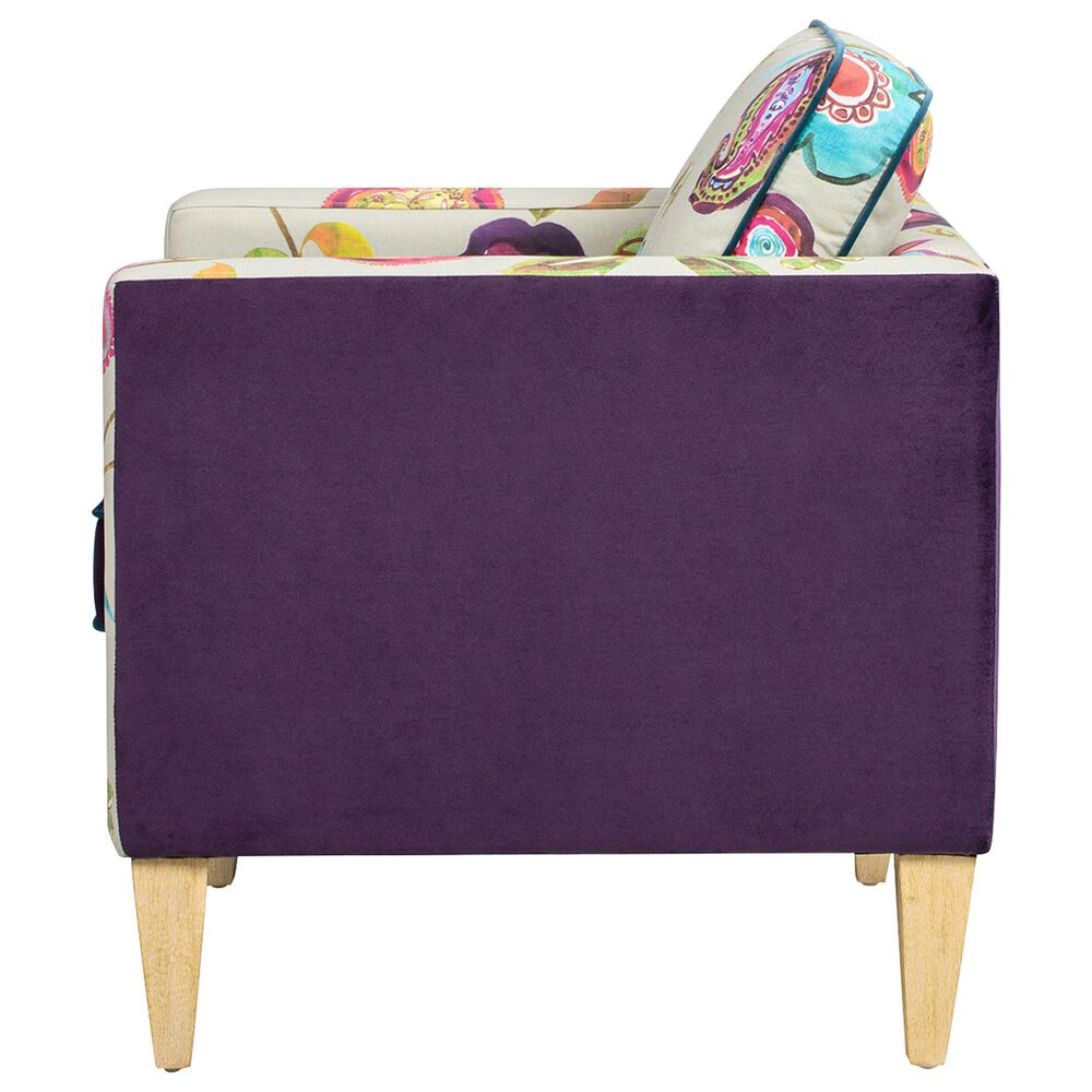 Jennifer Taylor Home Mamba Accent Chair in Satin Teal, Purple and Multicolor, , large