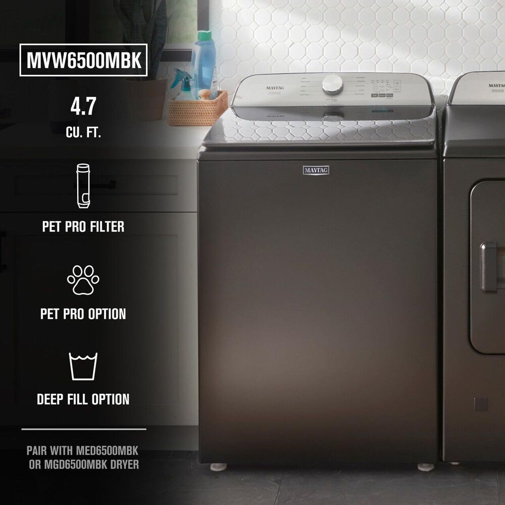 Maytag Pet Pro 4.7 Cu. Ft. Top Load Washer in Volcano Black, , large